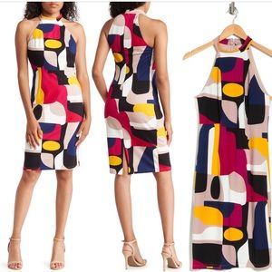 Trina Turk Emotion Halter Neck heavy knit jersey Sheath Dress
